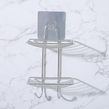 Adhesive hook holding rack illustration