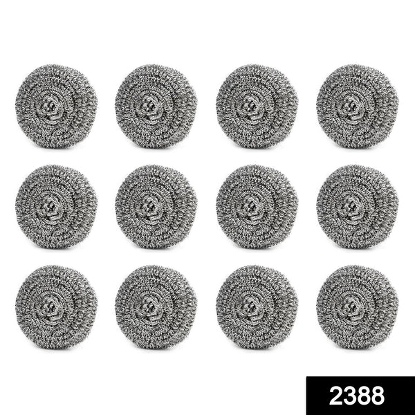 Close-up of a single stainless steel scrubber ball, showcasing its durable wire mesh.