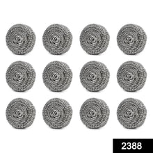 Close-up of a single stainless steel scrubber ball, showcasing its durable wire mesh.