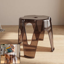 Modern lightweight plastic sitting stool with arch-leg design