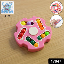 Multi-angle view of Fidget Magic Cube Spinner Toy with spinning center and bead tracks.