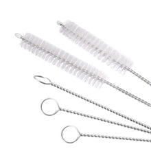 Stainless steel straw cleaning brush, 23cm long, for reusable straws.