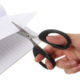 160mm stainless steel scissors with ergonomic plastic handle for precise cutting.