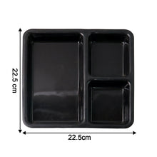 Durable plastic serving tray featuring raised rim to minimize spills