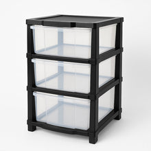 Free-standing transparent drawer organizer with flat top surface