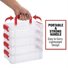 Transparent 4-layer plastic storage box for beads tools and sewing items India