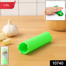 Premium silicone garlic peeler tube on white background