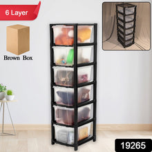 Set of 6 plastic drawers in modular storage cabinet for versatile home and office organization
