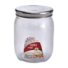 Front view of the 2000ml plastic jar, ideal for storing dry goods and pantry items.