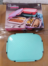 Ergonomic handle of the steel lunch box, making it easy to carry for school or work.