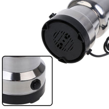 Side view of the ChefAura mini stainless steel grinder, showcasing its compact design.
