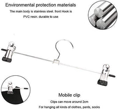 Detail of an adjustable anti-rust hanger clip and 360-degree swivel hook.