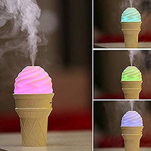 Close-up of glowing ice cream design LED humidifier