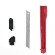12-piece set of professional paper cutter knives in assorted colors.