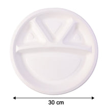 Dimension details of 4 compartment multi-section disposable food plate