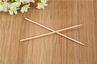Polished surface of natural bamboo grill sticks, ready for your culinary creations.