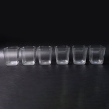 Side view of transparent diamond plastic glass set