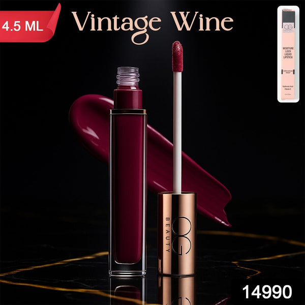 Model showcasing a perfect application of Vintage Wine Liquid Lipstick on her lips.