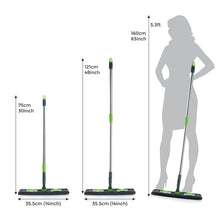 The 360-degree rotating head of the microfiber flat mop in action, demonstrating flexibility for thorough cleaning.