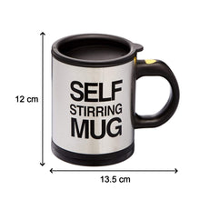 The Indo Glow Self Stirring Mug standing on a table, a convenient solution for instant drinks.