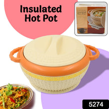 Close-up of the olive green insulated casserole hot pot.