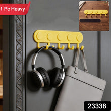 Self adhesive 5 hook wall hanger