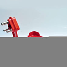 Red wall holder stand for mobile charging.