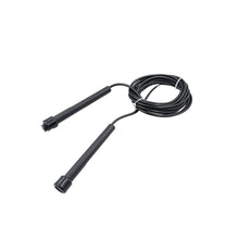 Close-up of the comfortable PVC handle on the fitness jump rope.