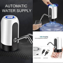 Sleek and modern design of the drinking water pump with an illuminated button.