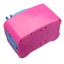 Side view of the portable electric balloon inflator, ready for use.