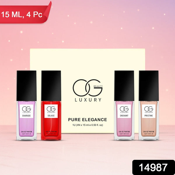 Set of Pure Elegance perfumes showcasing luxury and timeless elegance