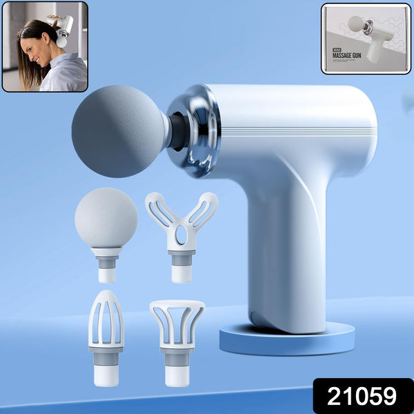 Portable body massage gun with ergonomic handle
