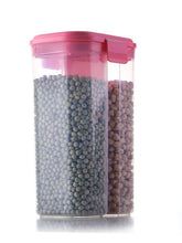 Side view of a cereal storage container featuring a secure airtight seal.