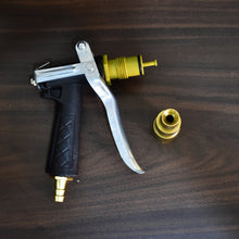 Versatile gold hose nozzle ideal for precise garden watering tasks.