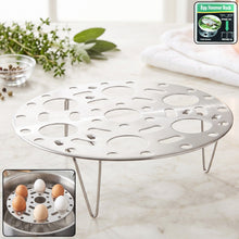 Stainless steel round egg steamer rack and folding trivet stand for pot (1 pc)