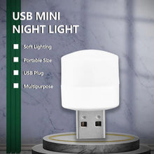 Versatile USB LED night light plugged into a power bank for outdoor use.