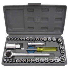The Wagtail 40-piece socket toolkit neatly organized in its open portable case.