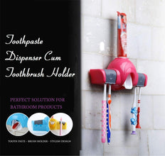Step-by-step diagram showing how to easily install a toothpaste tube into the dispenser.