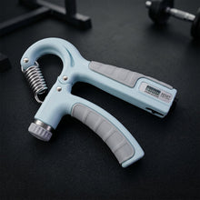 Angled view of hand gripper fitness tool