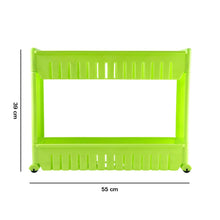 Additional view of plastic storage rack with wheels