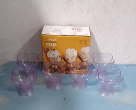 Complete 6-piece plastic dessert bowl set ready for a party.
