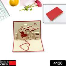 Elegant 3D paper card suitable for Valentine’s Day or Christmas