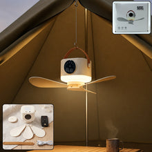 3 in 1 rechargeable camping fan with LED light, timer and hanging hook (1 pc)
