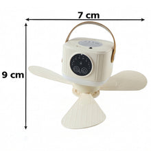 Cordless USB rechargeable fan with LED lantern and timer