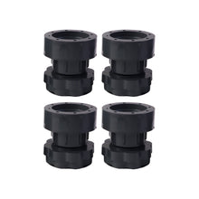 Adjustable height pads elevating heavy appliance to level surface