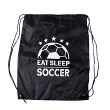 Front view of the sleek black Drawstring Sport Backpack.