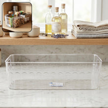 Clear plastic fridge organizer basket