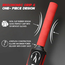 Durable plastic cricket bat showing balanced blade design
