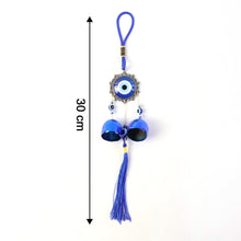 Lucky charm wind chime set with two hanging evil eye pieces