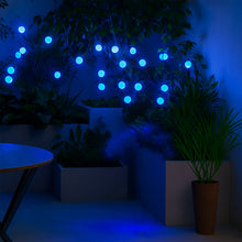 Side view of solar-powered fiber optic garden light